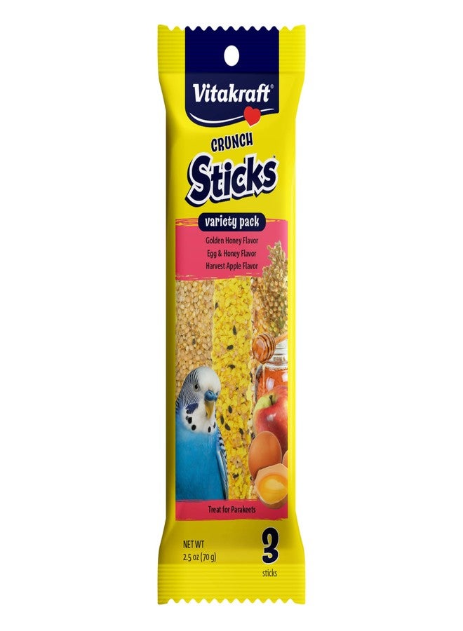 Vitakraft Crunch Sticks Parakeet Treat - Honey, Egg, and Apple- Pet Bird Treat Toy - Variety Pack, 2.5 oz - Image 1
